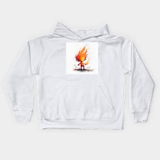 Cute Watercolor Fire Elemental Kids Hoodie